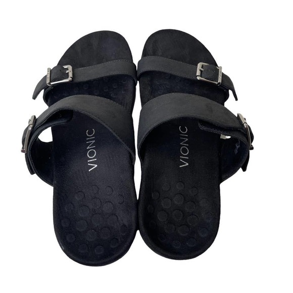 COPY - Vionic Ossa Orthaheel Women's Black Double Buckle Strap Sandals Size US 8 - Picture 5 of 12